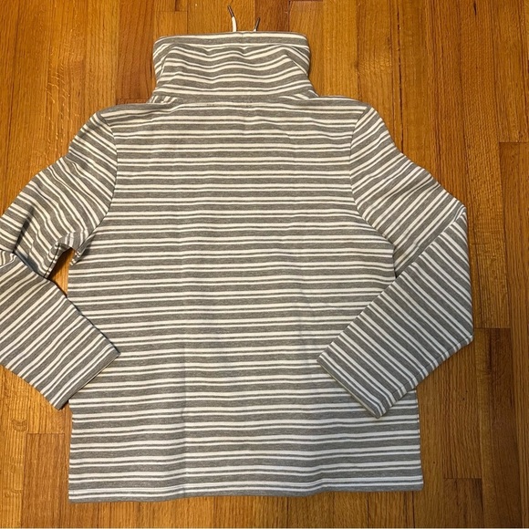 Tommy Hilfiger Gray White striped Cowl Neck sweatshirt Woman’s size Medium(f6 - Picture 2 of 10